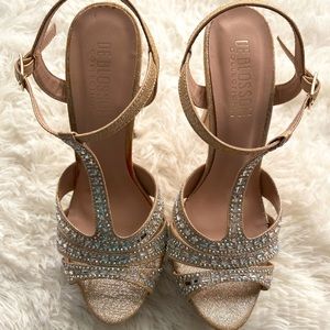 Rose gold high heels